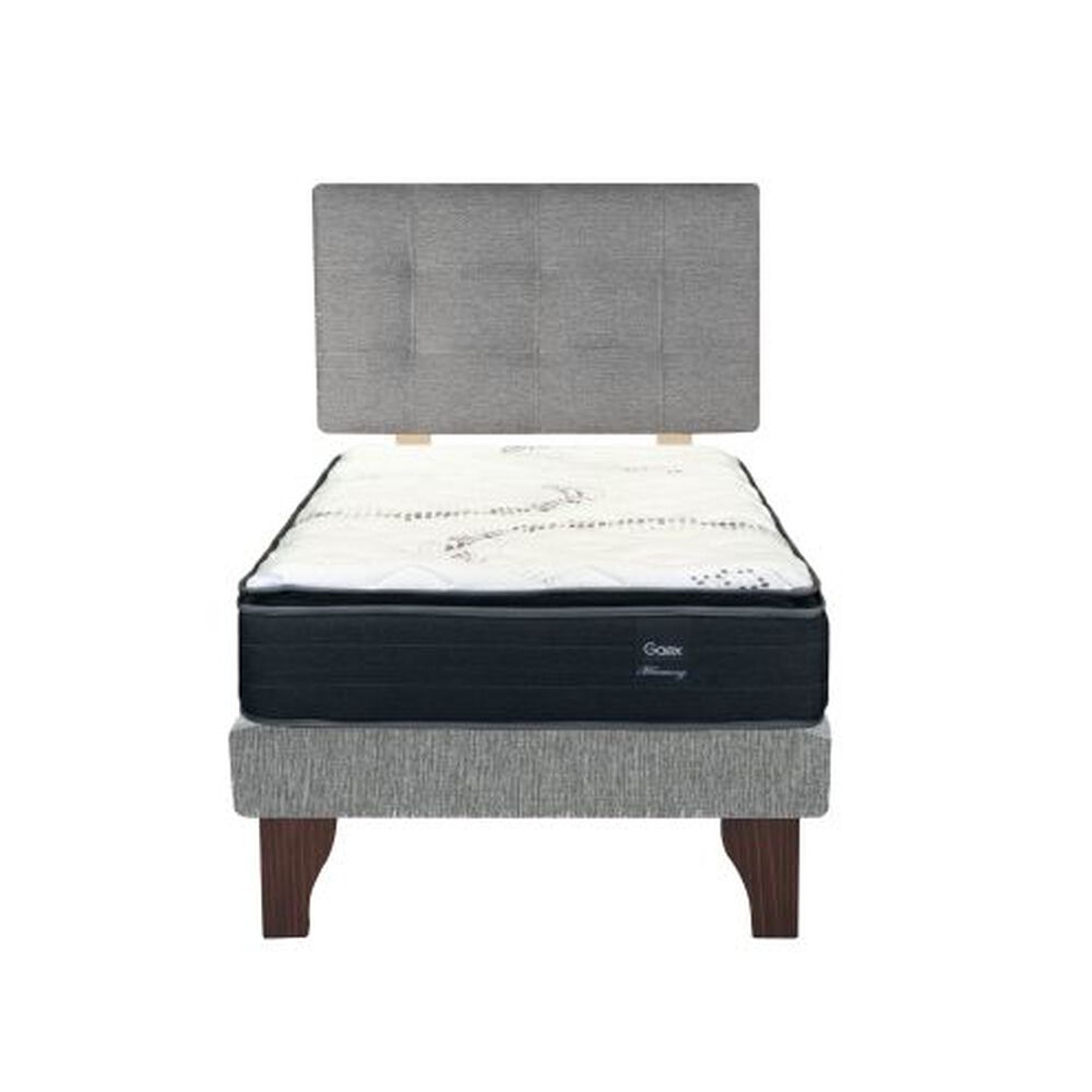 Cama Europea 1.5 Plaza 190 Plus Respaldo Ginebra image number 1.0