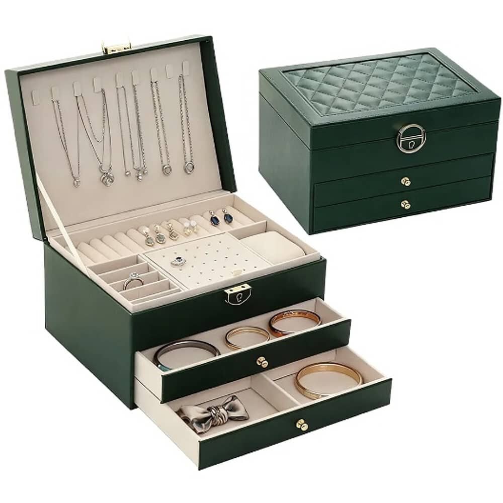 Joyero Tipo Maleta Organizador Verde image number 0.0