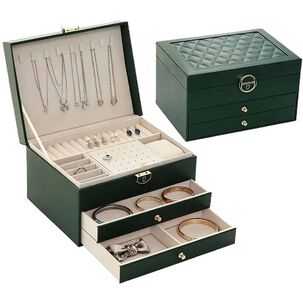 Joyero Tipo Maleta Organizador Verde