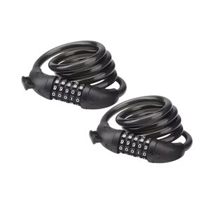 Pack 2 Candados Mangueras De Bicicletas Con Clave Portatil