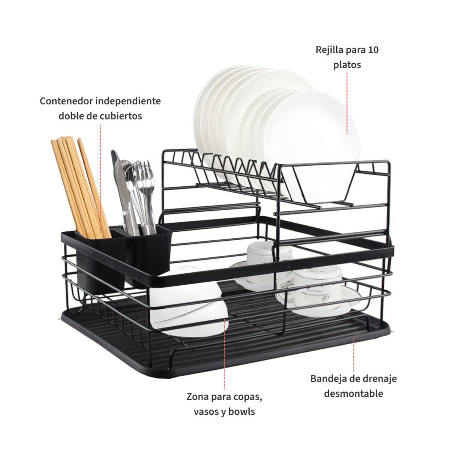 Secaplatos Escurridor Simplit 2 Niveles Acero Inox image number 3.0