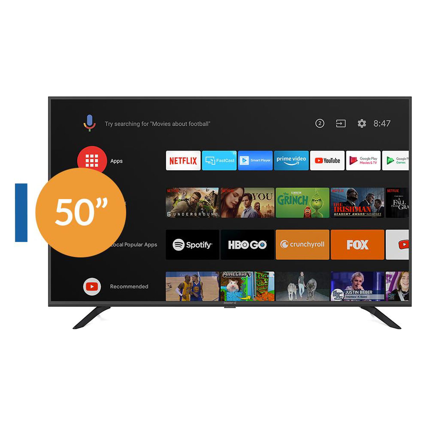 Led 50" Master-G MGA5000 / Ultra HD 4K / Smart TV