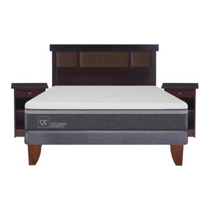 Cama Europea Cic Ortopedic / 2 Plazas / Base Normal + Set De Maderas