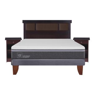 Cama Europea Cic Ortopedic / 2 Plazas / Base Normal + Set De Maderas