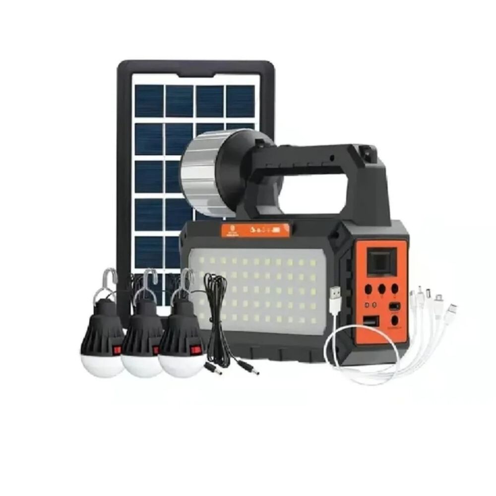 Kit Solar Easy Power Radio Bluetooth Linterna 3 Ampolletas Led 80w Recargable image number 1.0