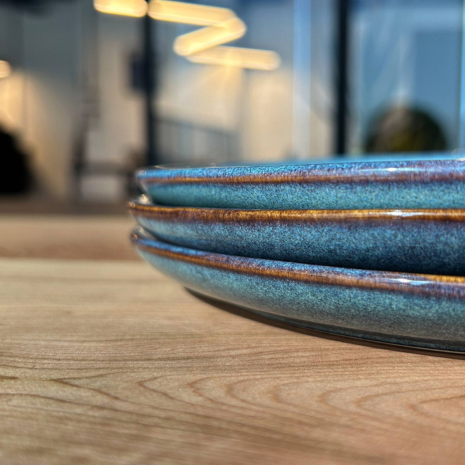 Set 6 Platos Redondo Ceramica Azul 21 Cm Linea Efes image number 2.0