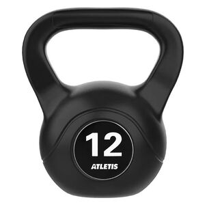 Kettlebell Mancuerna Pesa Rusa Cemento 12 Kg Negro