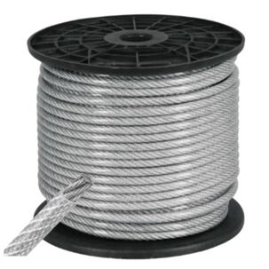 Piola Cable De Acero 3 A 4 Mm Forrado Pvc 100 Metros