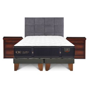 Cama Europea Cic Grand Premium / 2 Plazas / Base Dividida + Set De Maderas