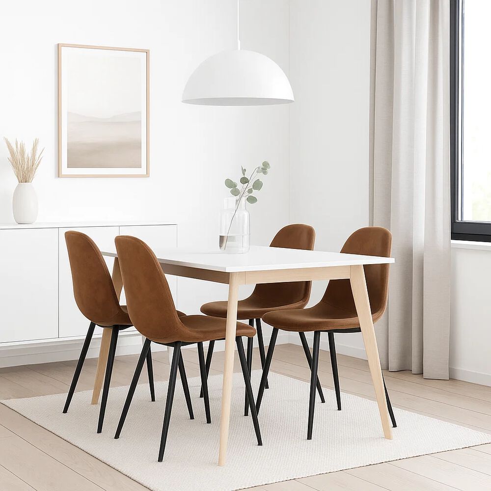 Pack De 4 Sillas Spoon Ecocuero Vintage Caf&eacute; Oscuro image number 1.0