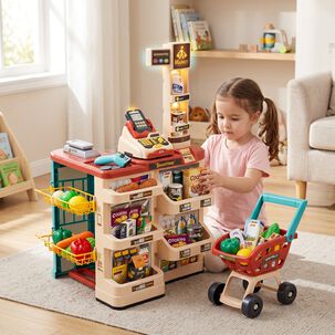 Juguete Supermercado Con Carrito Premium Grande Para Ni&ntilde;os
