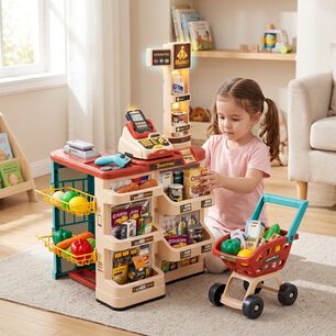 Juguete Supermercado Con Carrito Premium Grande Para Ni&ntilde;os