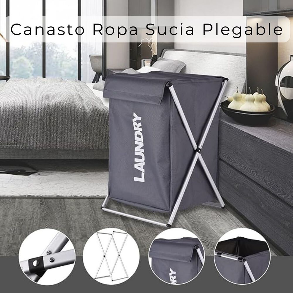 Canasto Ropa Sucia Plegable Tela Diseño Simple image number 1.0