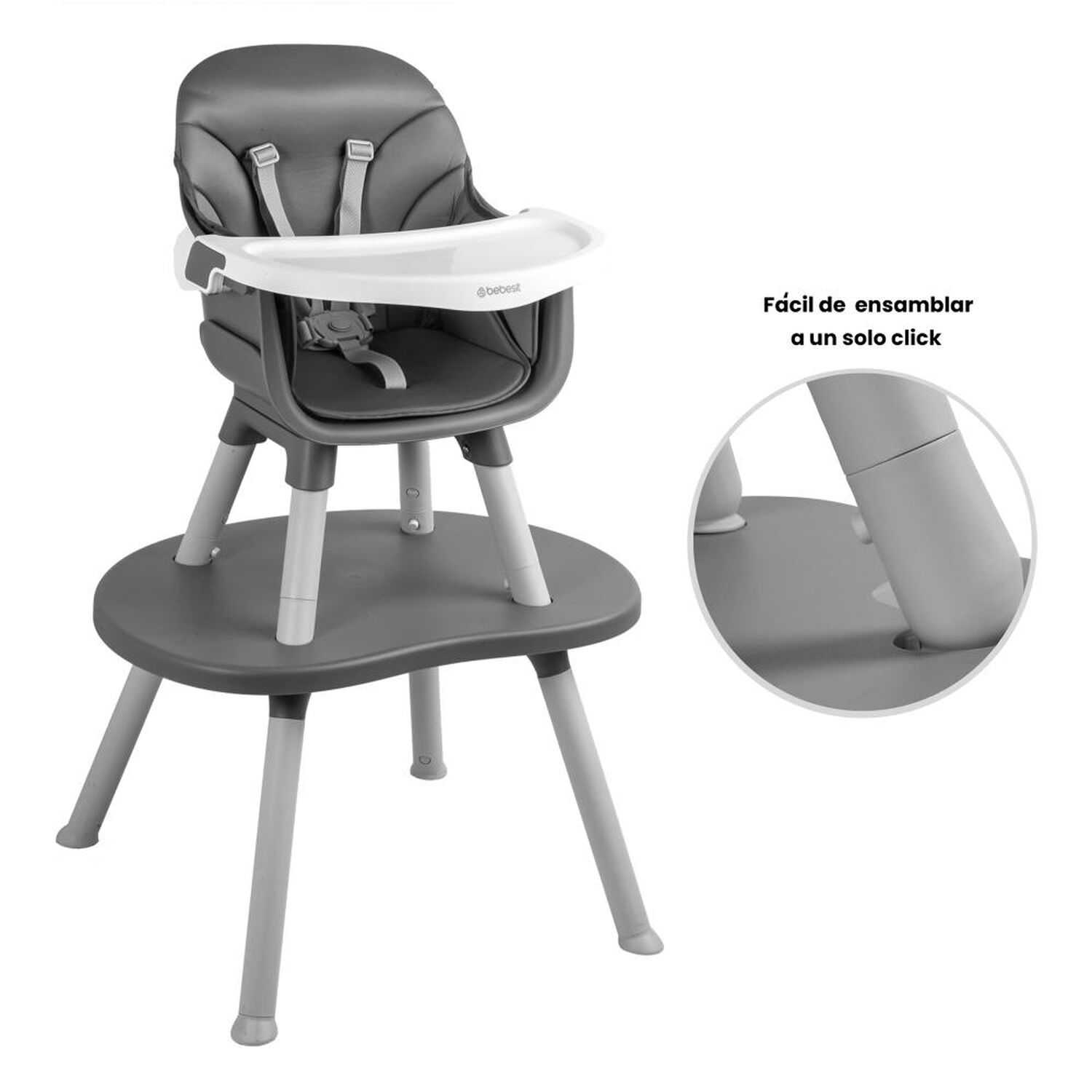 Silla De Comer Bebesit Baby Desk 4 En 1 Gris image number 5.0