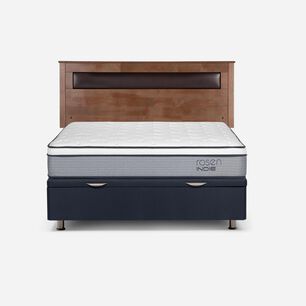 Cama Ba&uacute;l Rosen Indie / 2 Plazas / Base Normal + Respaldo Ferrara