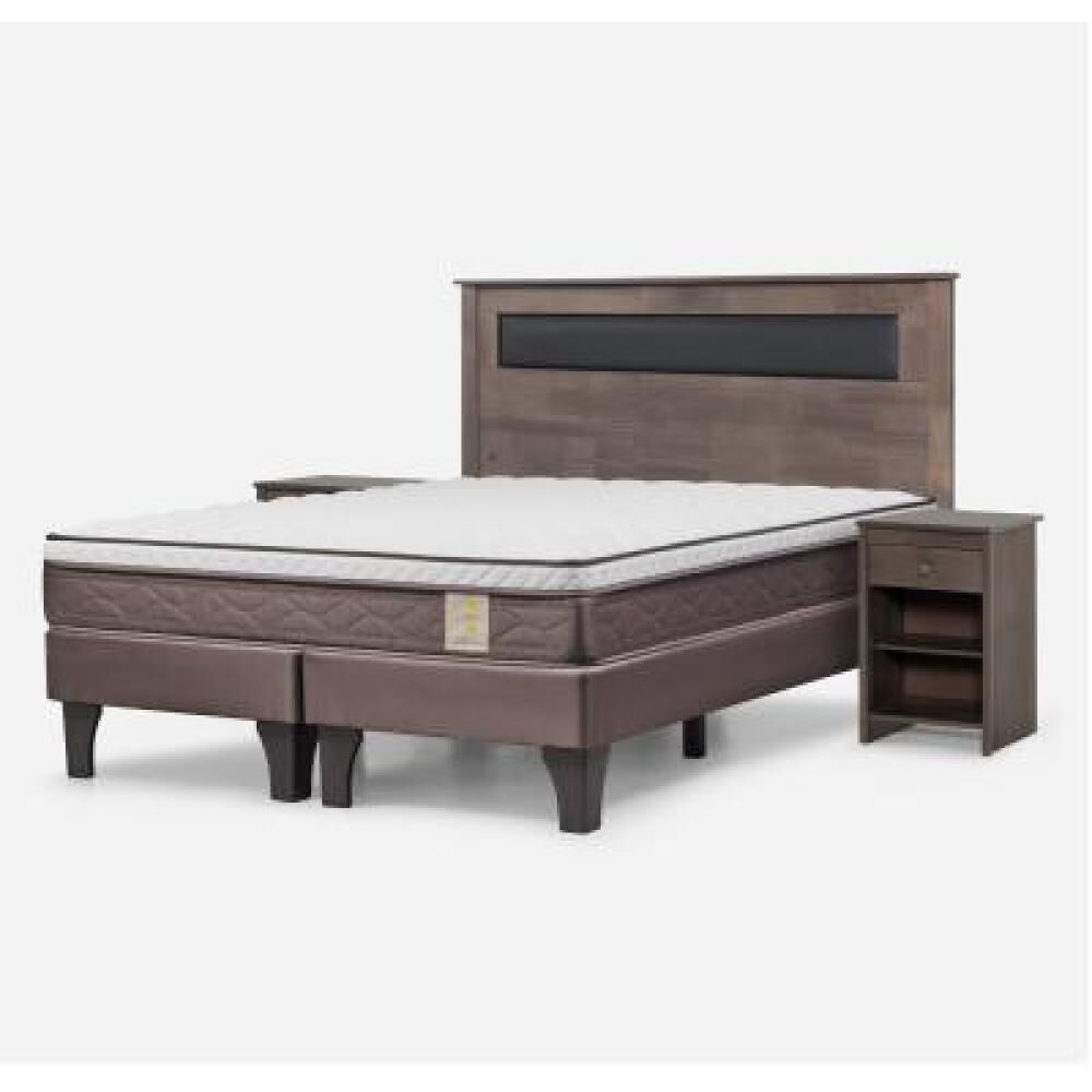 Cama Europea Rosen New Style 4 Plus / 2 Plazas / Base Dividida  + Set Maderas Ferrara Gris image number 7.0
