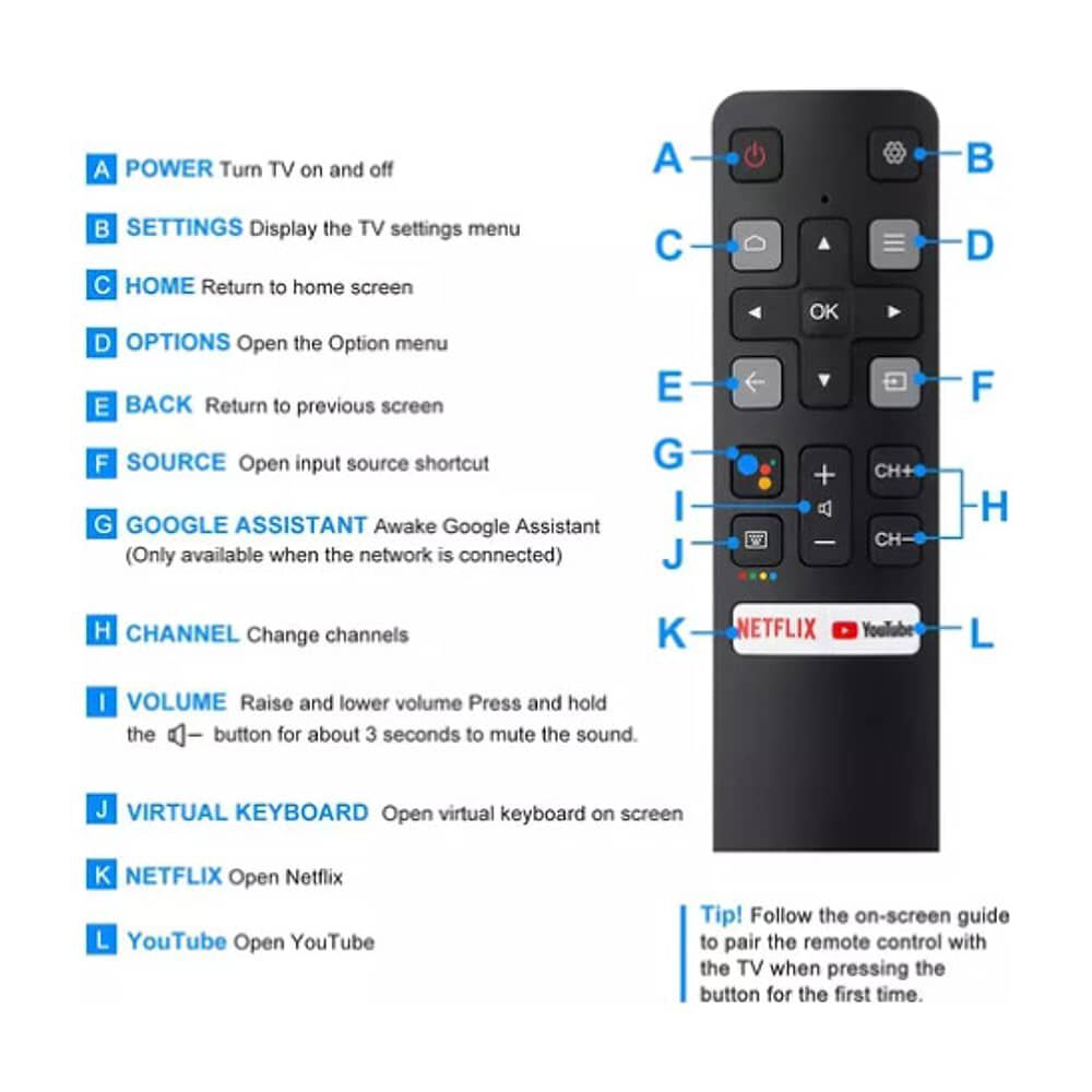 Control Remoto Para Smart Tv Tcl Rc802v Firme Nuevo image number 4.0