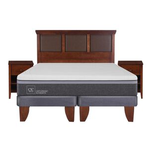Cama Europea Cic Ortopedic / 2 Plazas / Base Dividida  + Set De Maderas