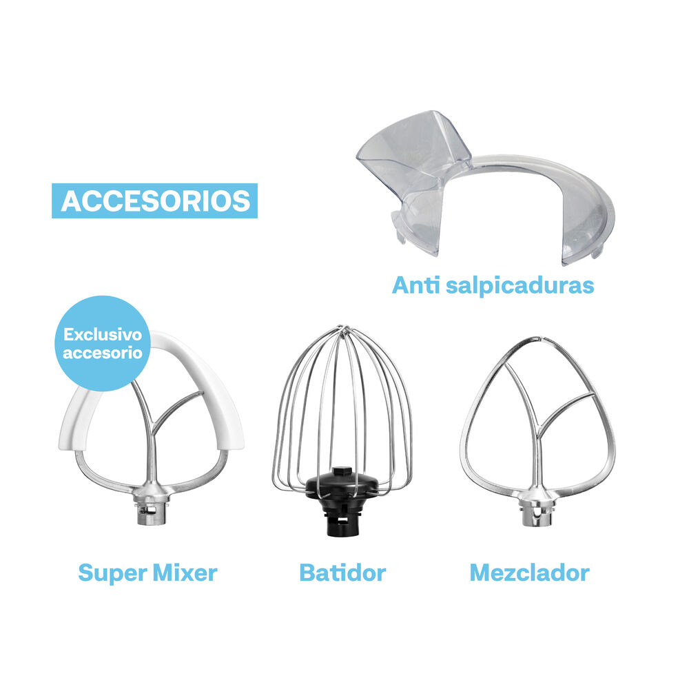 Batidora De Pedestal Hook Mixer Blanco Easyways image number 3.0