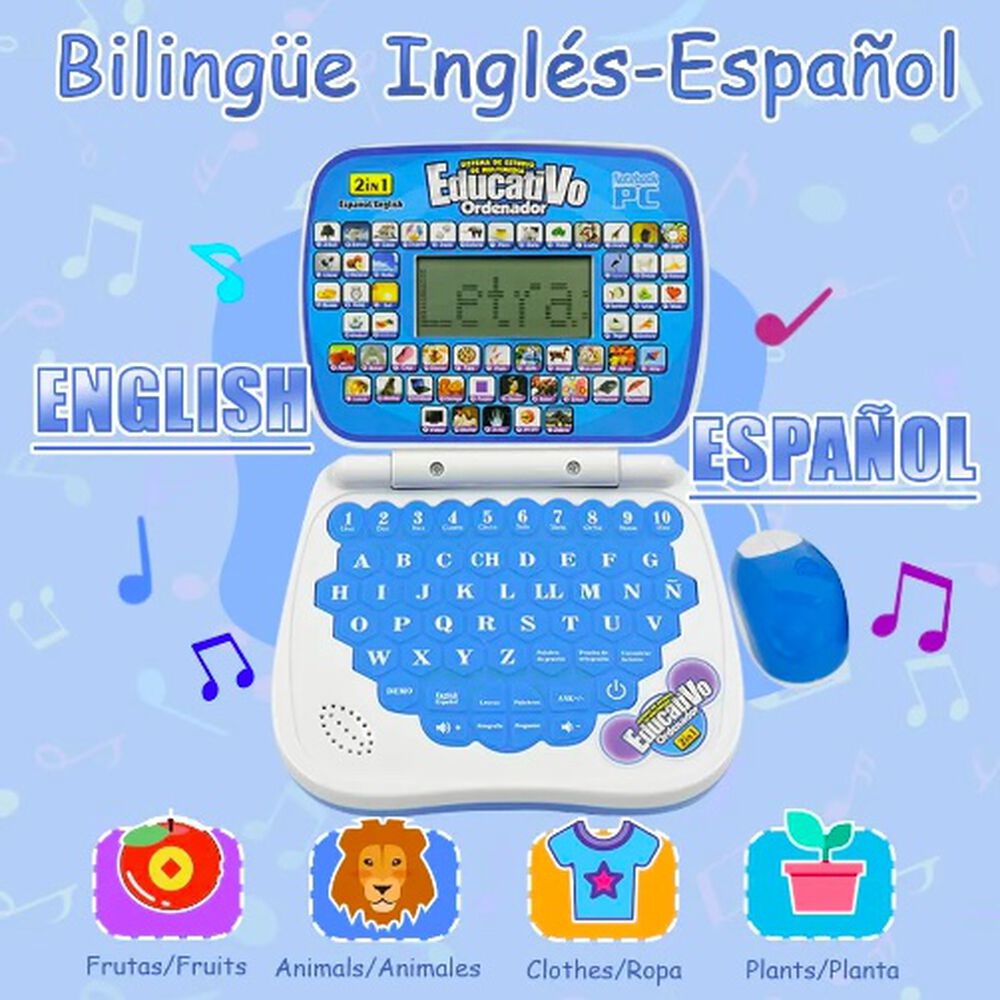 Computador Did&aacute;ctico Interactivo Para Ni&ntilde;os Espa&ntilde;ol-ingles Azul image number 3.0