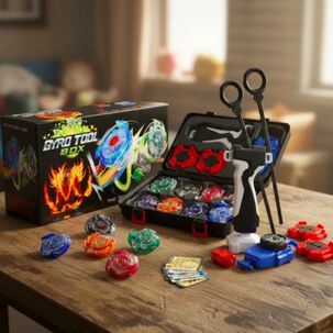 Juguete Bleyblade Set De 8 Bley Blay + Maleta + Lanzador.