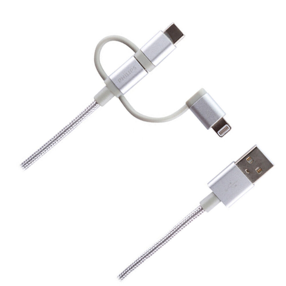 Cable Philips Dlc260 3 En 1 Micro Usb Lightning Usb-c image number 1.0