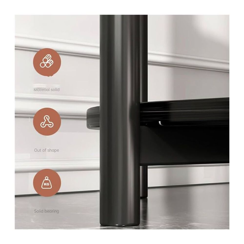 Mesa Auxiliar De Centro Decorativa De 3 Niveles Mesa De Lujo Negro image number 2.0