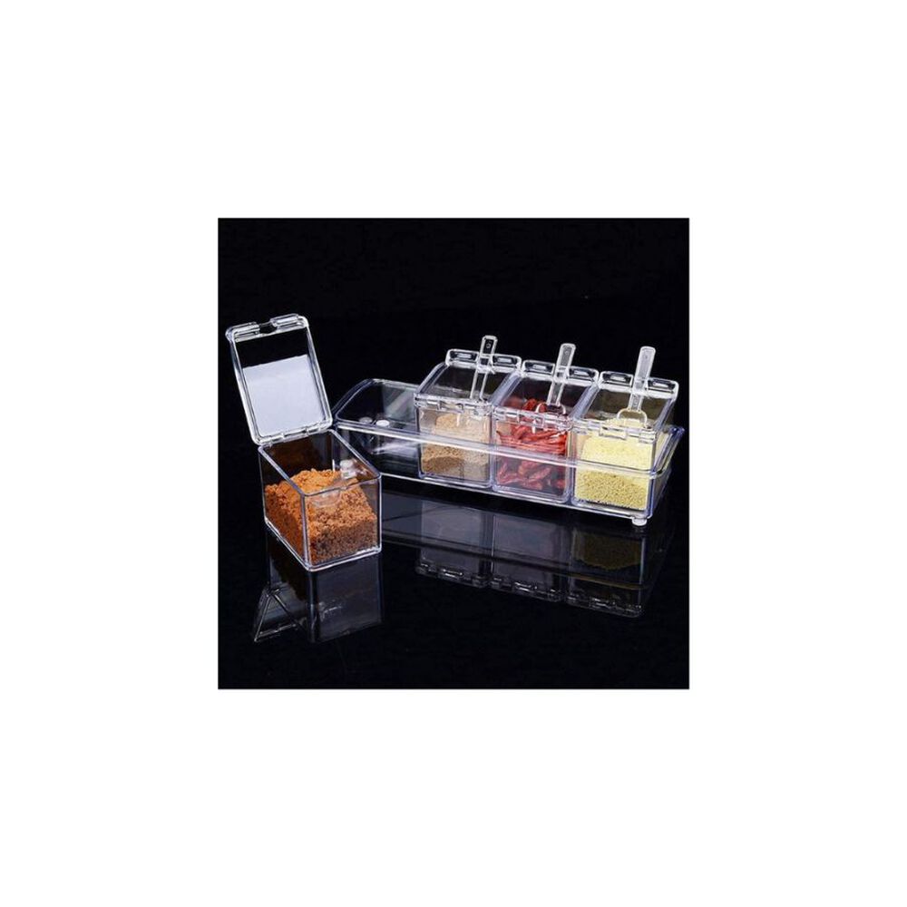Set 4 Organizadores Transparente Para Especias Cucharas Tapa image number 1.0