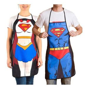 Set 2 Delantales Superwoman Y Superman