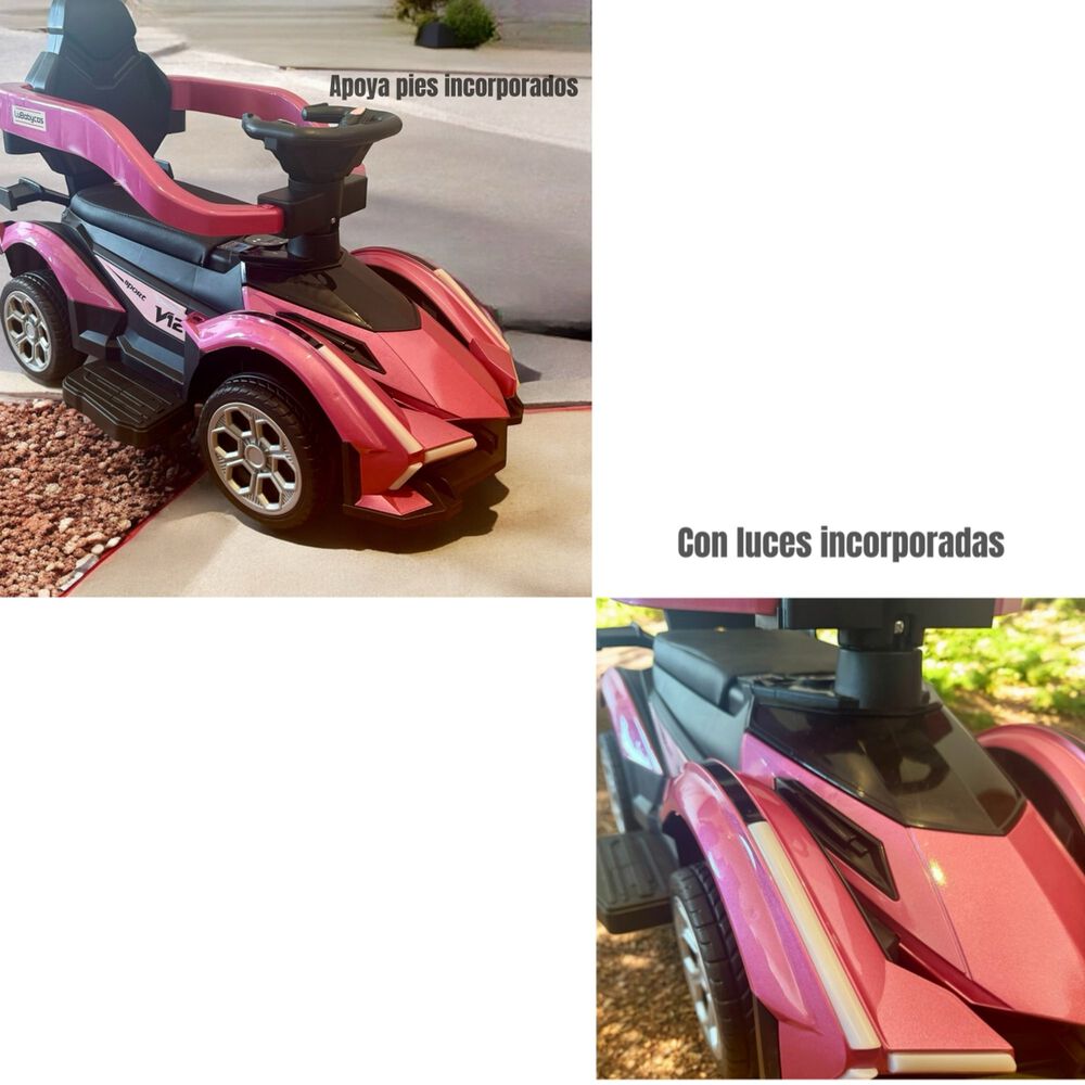 Correpasillo Andador Auto Con Manilla Lubabycas Rosado image number 6.0