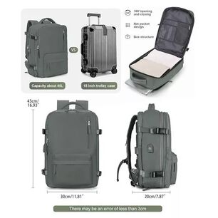 Mochila De Senderismo Impermeable De Viaje Grande Con Interf Verde Oscuro