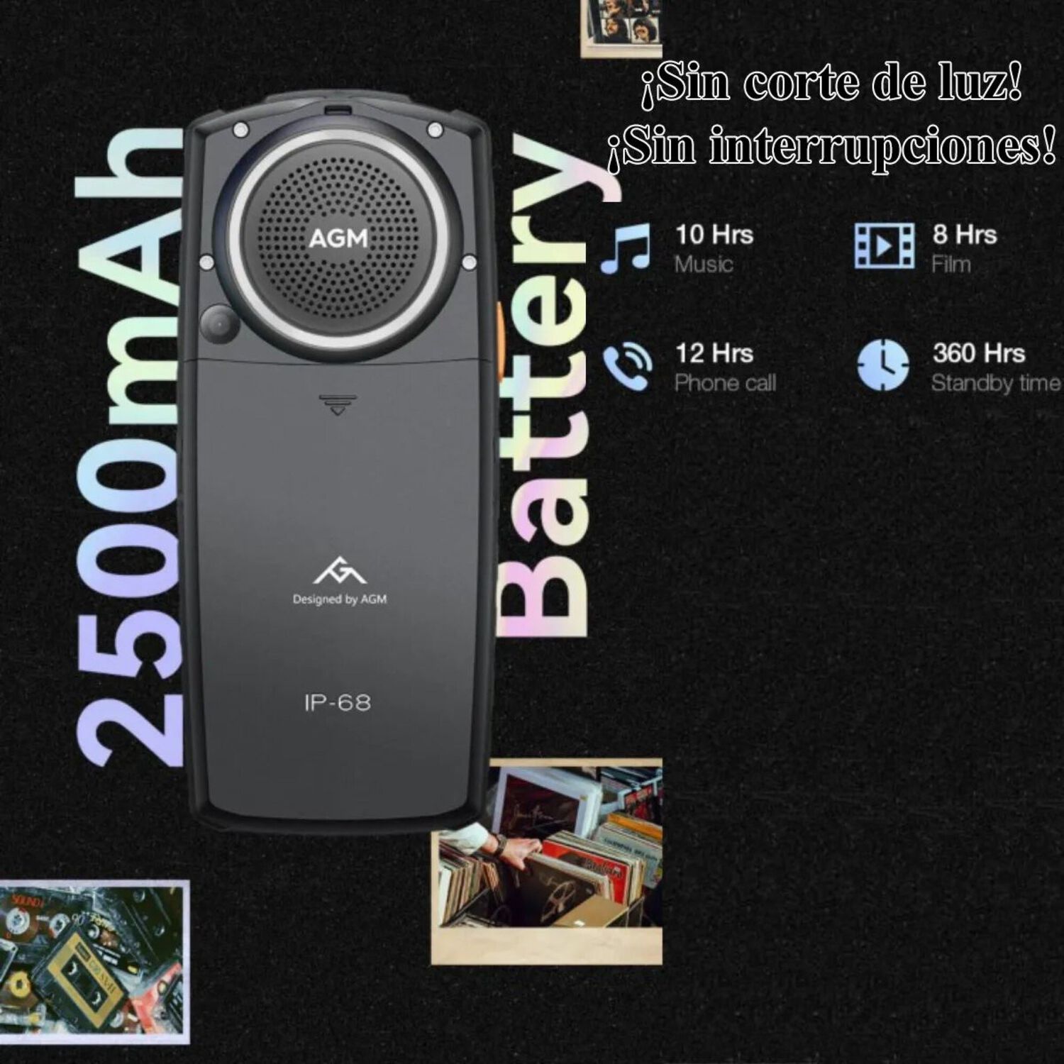 Celular Rugerizado Agm M6 4g | Ip68 | Altavoz 109db | Dual Sim | 2500mah | Linterna T&aacute;ctica image number 7.0