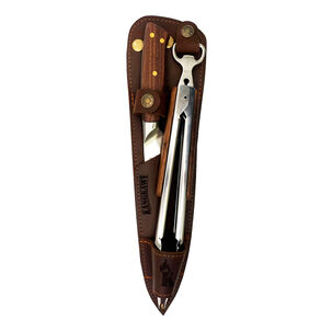 Set Cuchillo Catemu + Tenaza Con Funda 100% Cuero Café