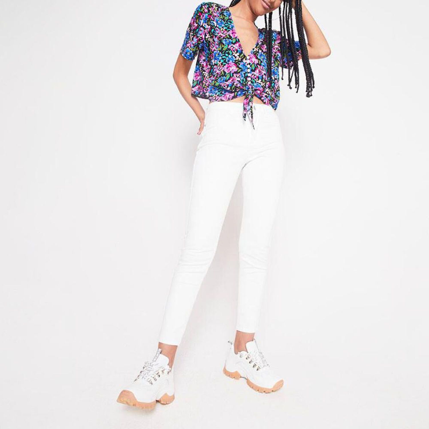 Jeans Tiro Alto Skinny Rolly Go image number 1.0