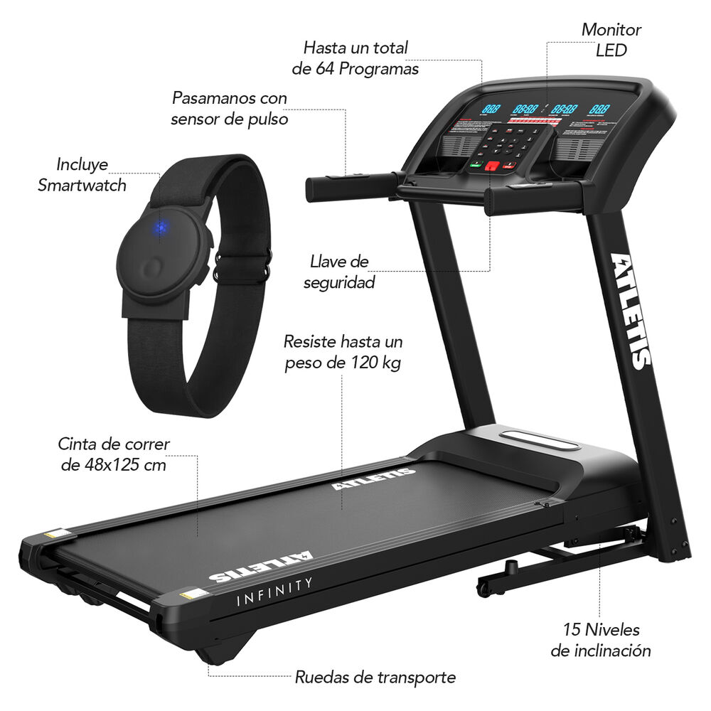 Trotadora Smartrun 900 18 Km/h 3.0 Hp Smartwatch image number 1.0