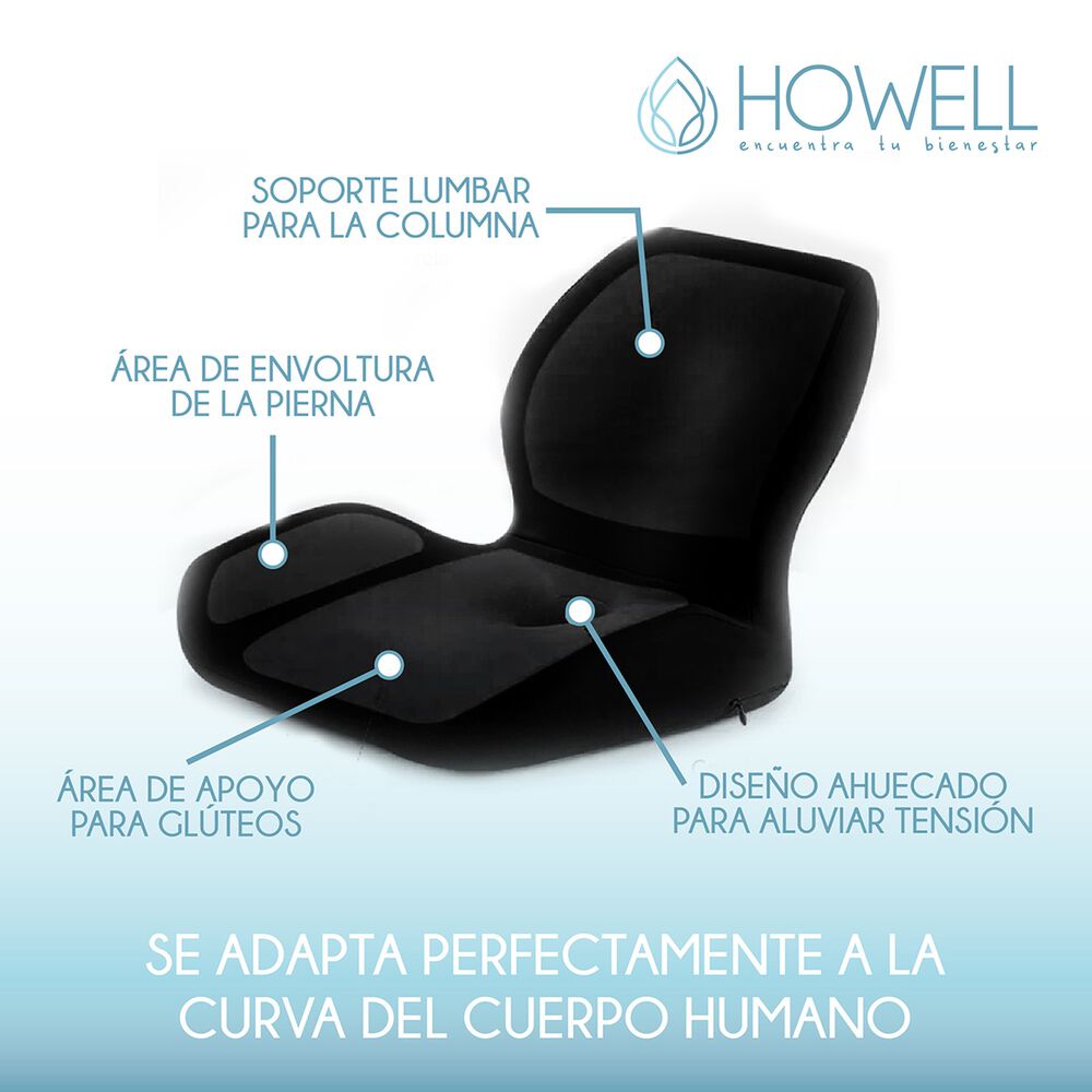 Coj&iacute;n Ortop&eacute;dico Asiento Y Espalda Lumbar 2 En 1 Howell image number 3.0