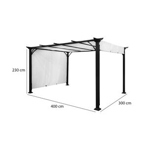Pérgola Toldo Retractil Maitencillo Con Tela Retráctil 3x4 Mt Marfil