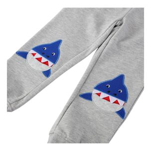 Pantal&oacute;n Buzo Ni&ntilde;o 100% Algod&oacute;n Jump Kids Gris Claro Tiburones