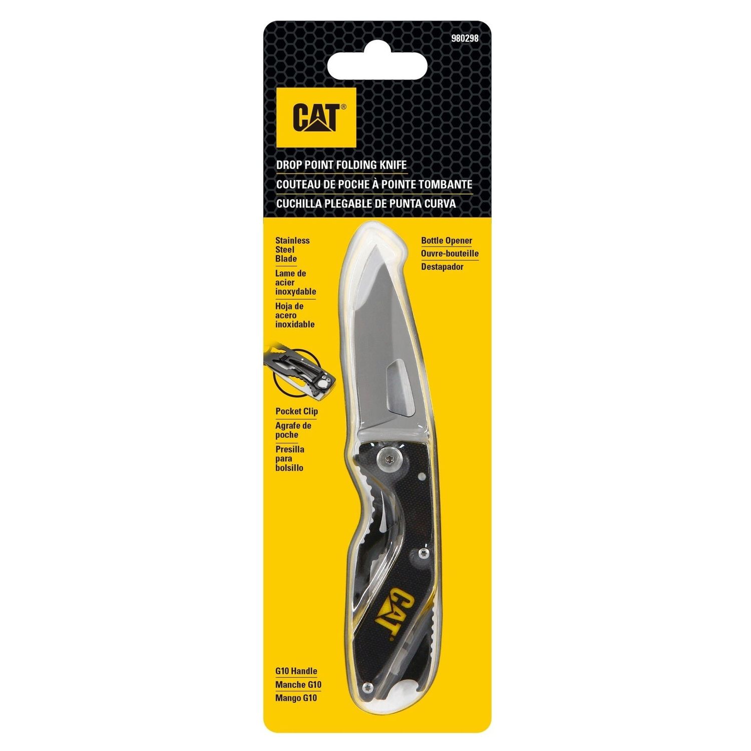 Cuchillo Navaja Plegable Cat 980298 Punta Curva image number 0.0