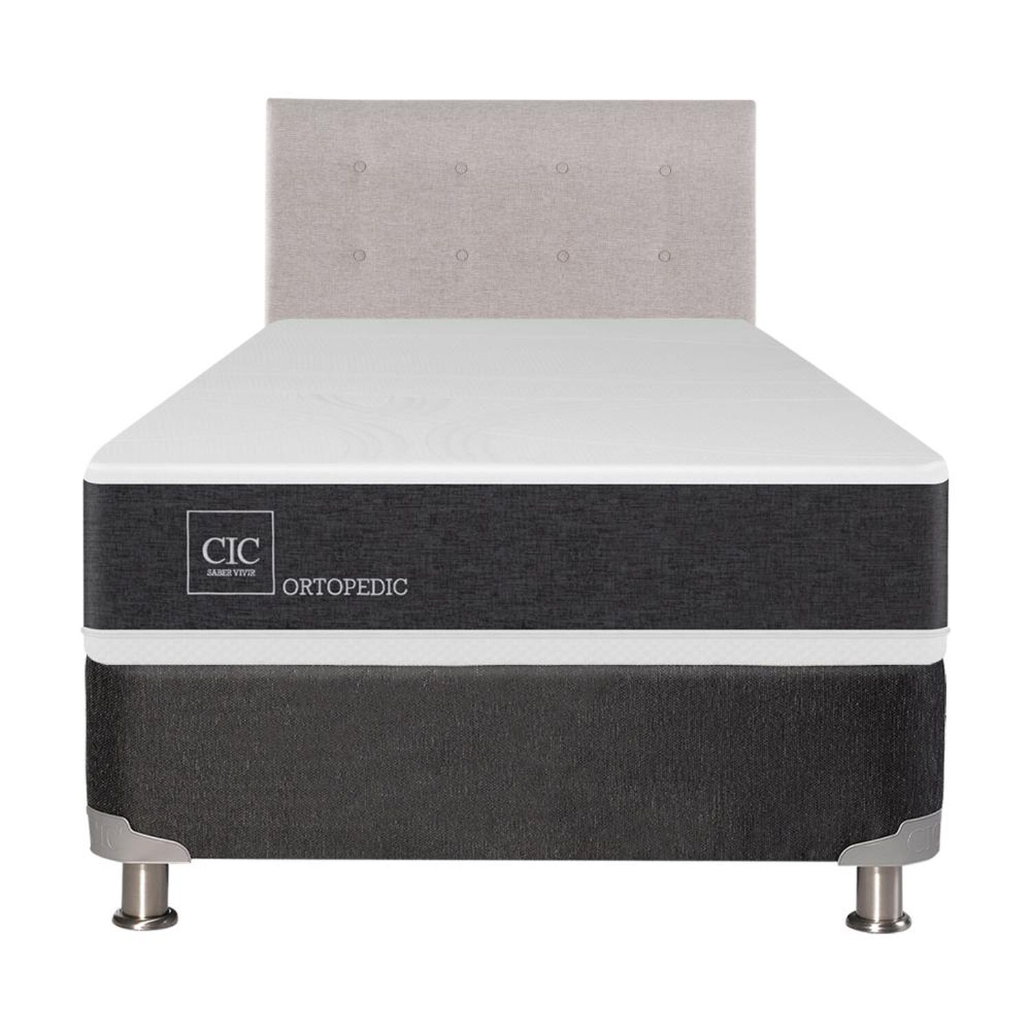 Box Spring Cic Ortopedic / 1.5 Plazas / Base Normal + Set De Maderas image number 0.0