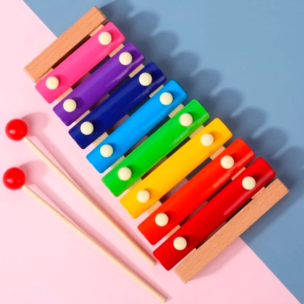 Xil&oacute;fono Musical Infantil De Madera 8 Notas Coloridas image number 4.0
