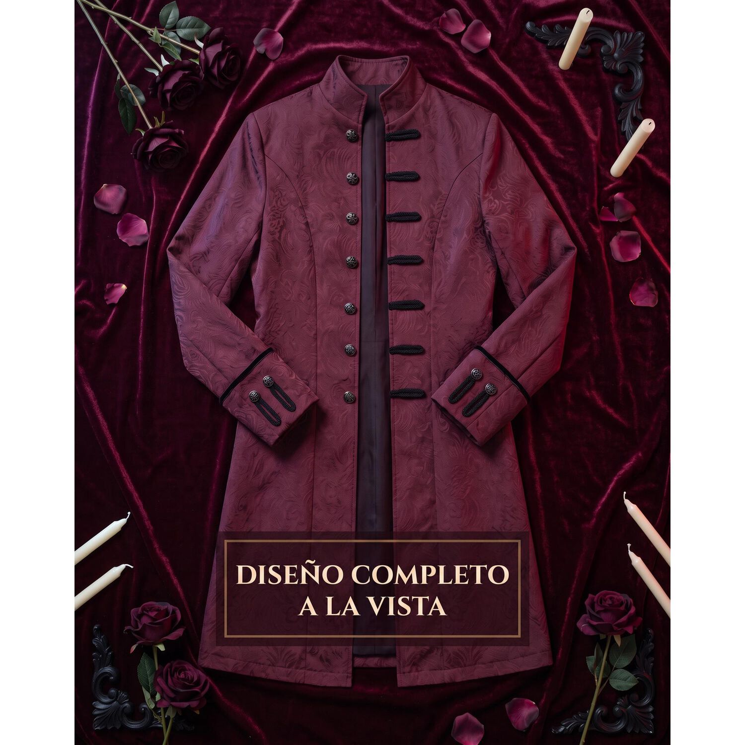 Abrigo G&oacute;tico Noche Steampunk Cosplay G&oacute;tico Victoriano image number 5.0