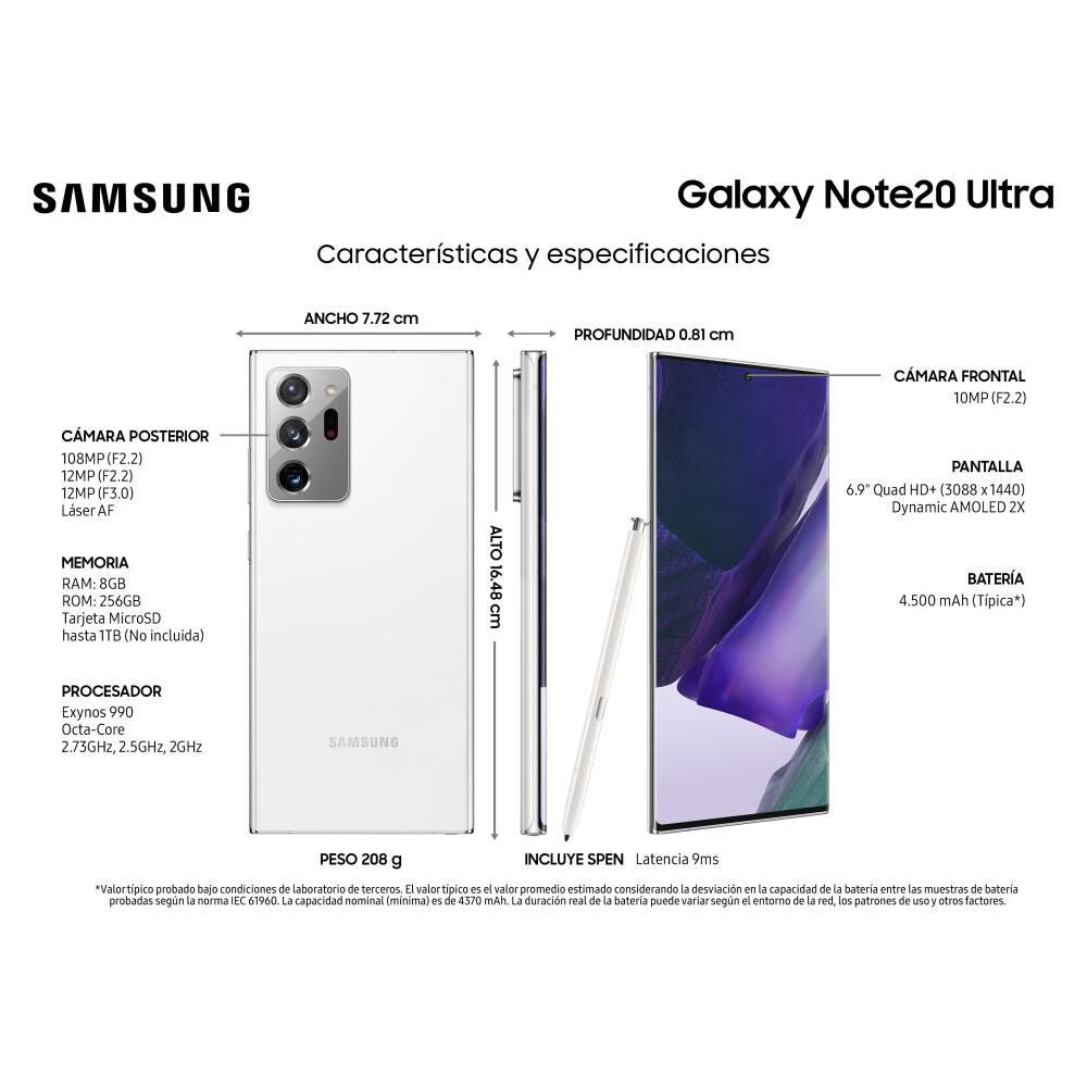 Smartphone Samsung Galaxy Note 20 Ultra White 256 Gb / Liberado image number 7.0