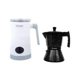 Pack Espumador De Leche + Cafetera Italiana 4 Tazas