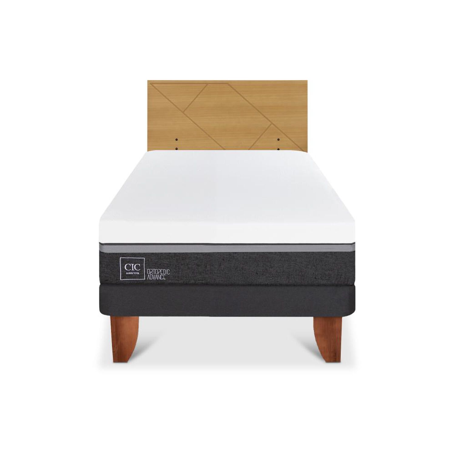 Cama Europea Cic Ortopedic Advance / 1.5 Plazas / Base Normal + Respaldo image number 0.0