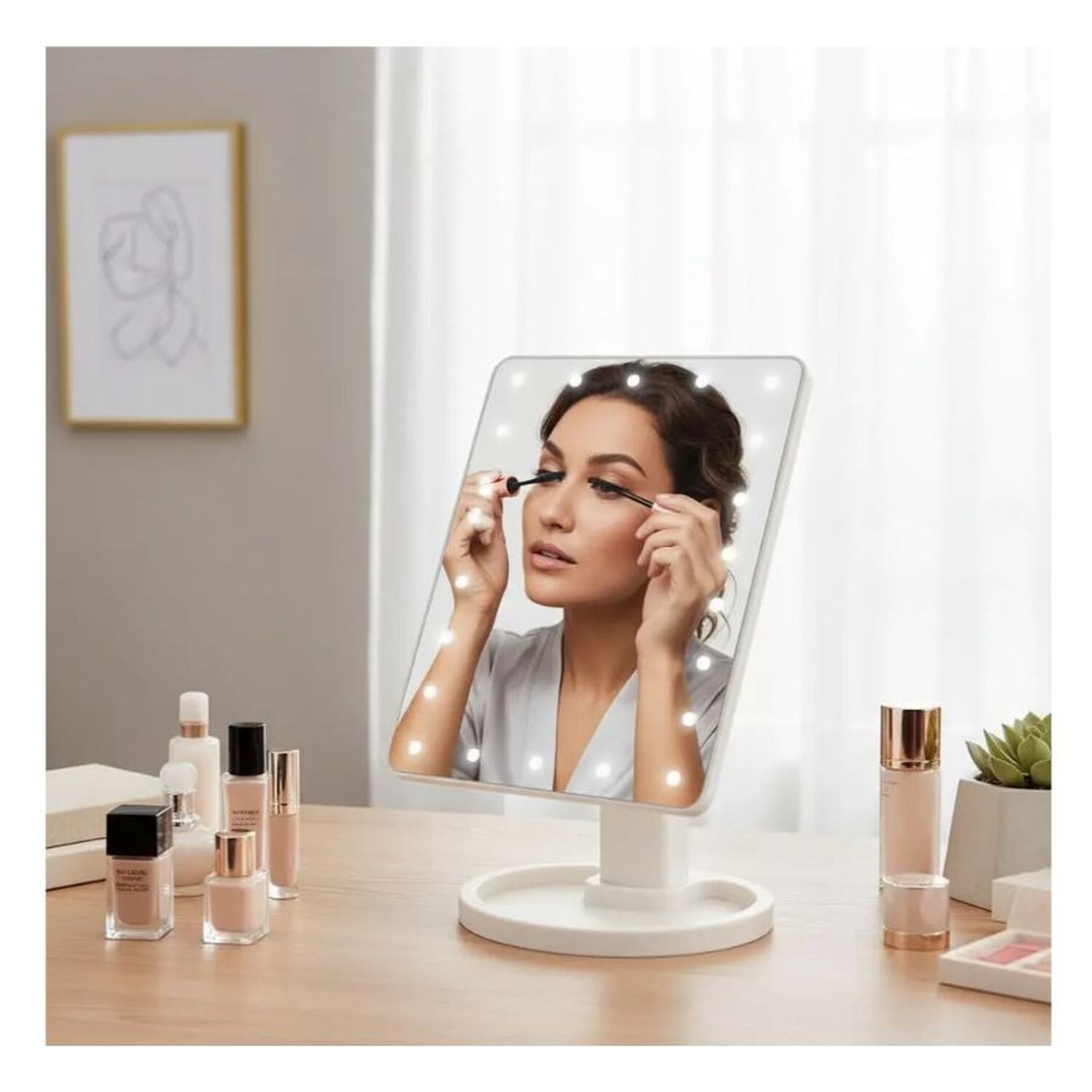 Espejo Led Grande Maquillaje Iluminado Tocador Luz Regulable image number 3.0