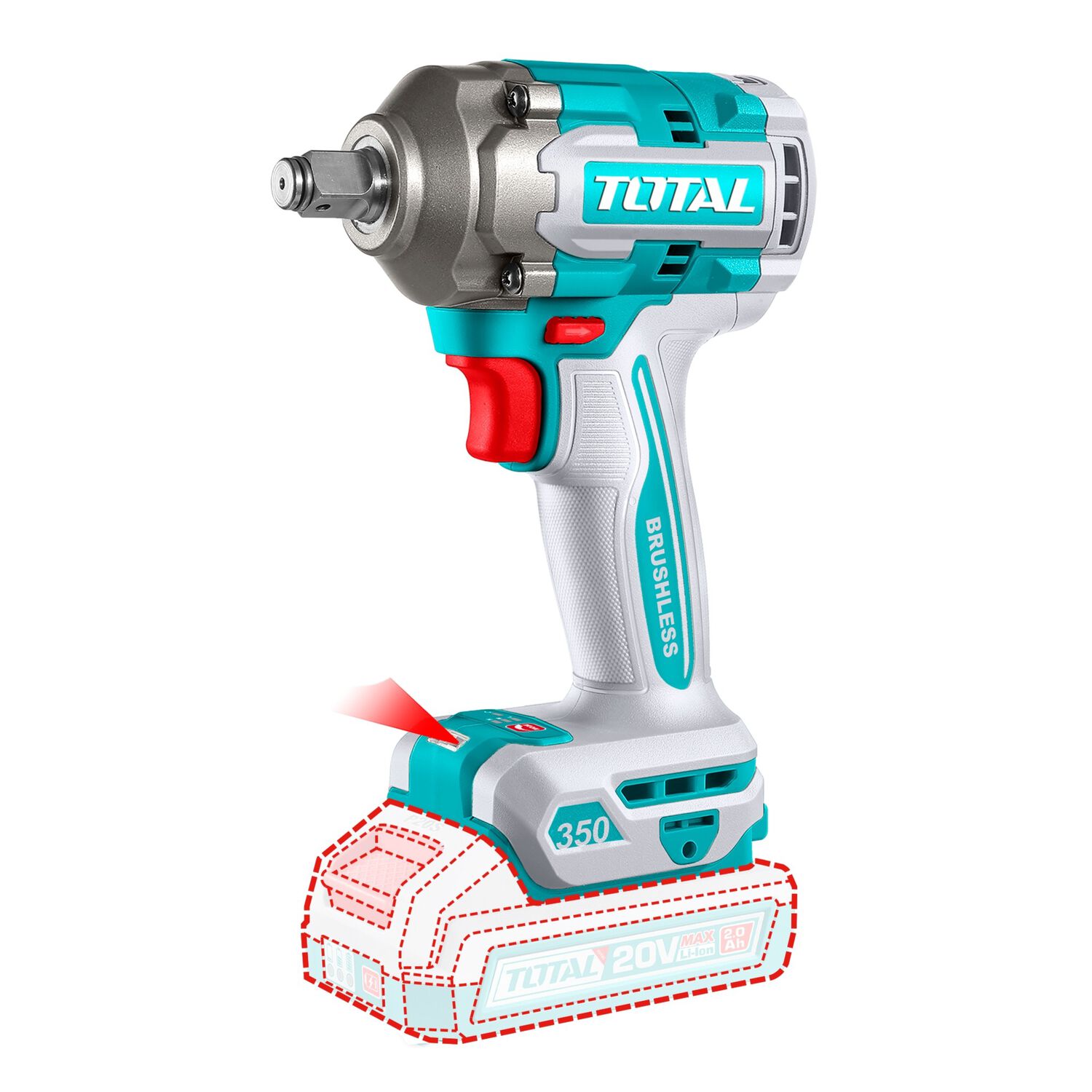 Llave De Impacto Inalambrica 1/2" 20v 350nm Total image number 1.0