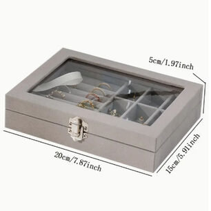 Caja Presentaci&oacute;n Para Exhibir Anillos Y Joyas Elegante Terciopelo Y Cristal