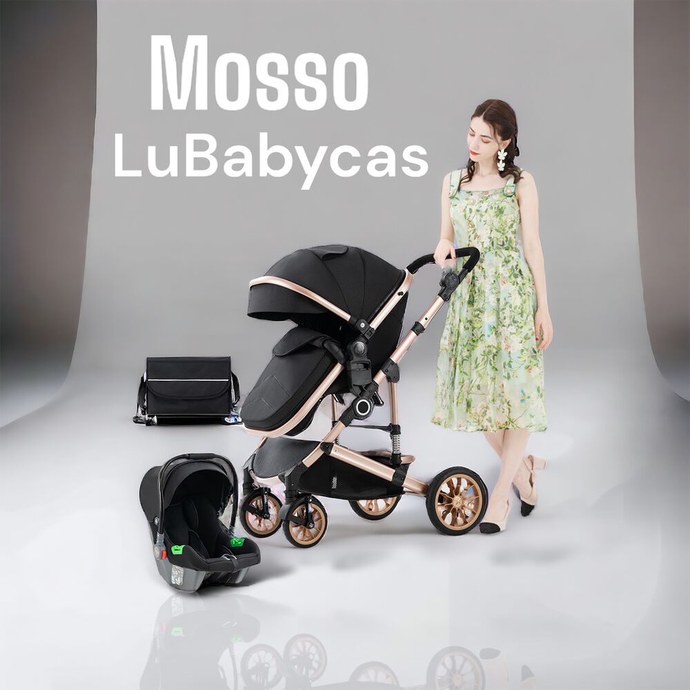 Coche Cuna Con Silla Nido Y Accesorios Lubabycas Burdeos image number 1.0