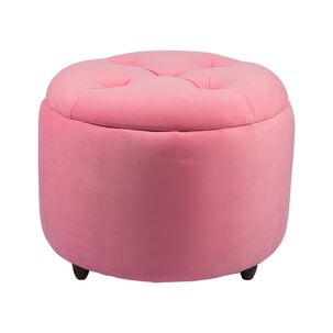 Pouf Ba&uacute;l Zoe Rosado Felpa 60x50x50 Cm M&aacute;xima Design
